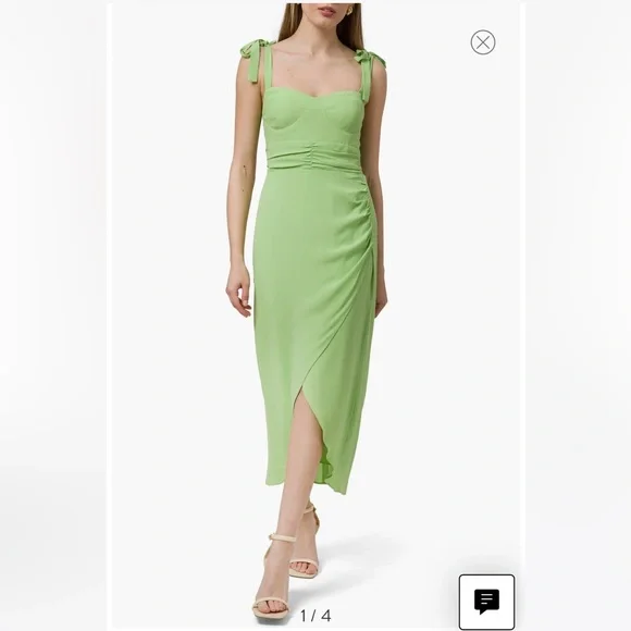slim fit dress slacks WAYF Green Leopard Print Ruffle Mini Dress NWT- Size XS – The Saved  Collection main image 1